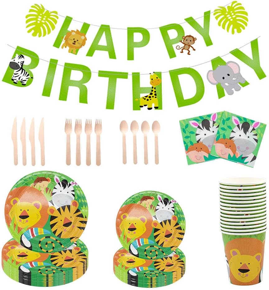 Vaisselle jetable en Carton avec animaux, ensemble de ballons pour enfants,  décoration de fête d'anniversaire dans la Jungle, Safari, forêt, nouvelle  collection – les meilleurs produits dans la boutique en ligne Joom